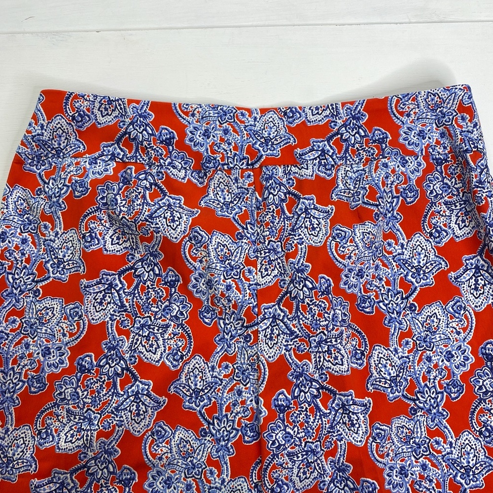 NWT Zac & Rachel Pull On Crop Pant Red Blue Paisley Sz. 20W - Picture 8 of 11